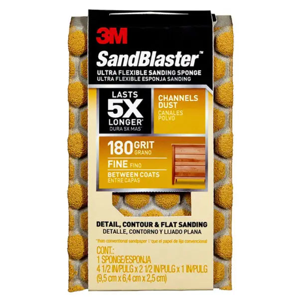 4-1-2 x 2-1-2 x 1 3M 20907-180-UFS SandBlaster Ultra Flexible 180-Grit, Fine