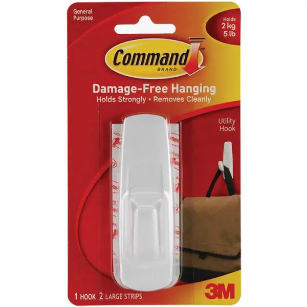 Large 3M 17003ES White Command Utility Hook