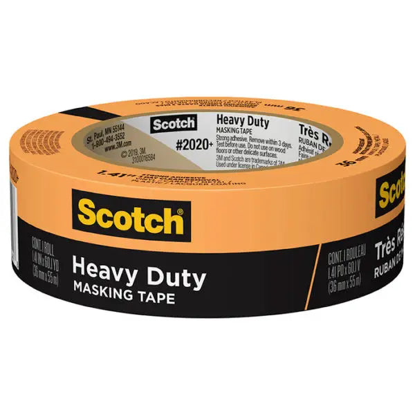 Pallet (1536 ct) of 1.41 x 60 Yds 3M 2020+-36AP Orange Scotch Heavy Duty Masking