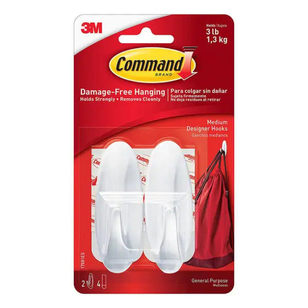 Medium 3M 17081ES White Command Designer Hooks