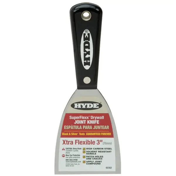 3 Hyde Tools 02352 Black & Silver Superflex Joint Knife