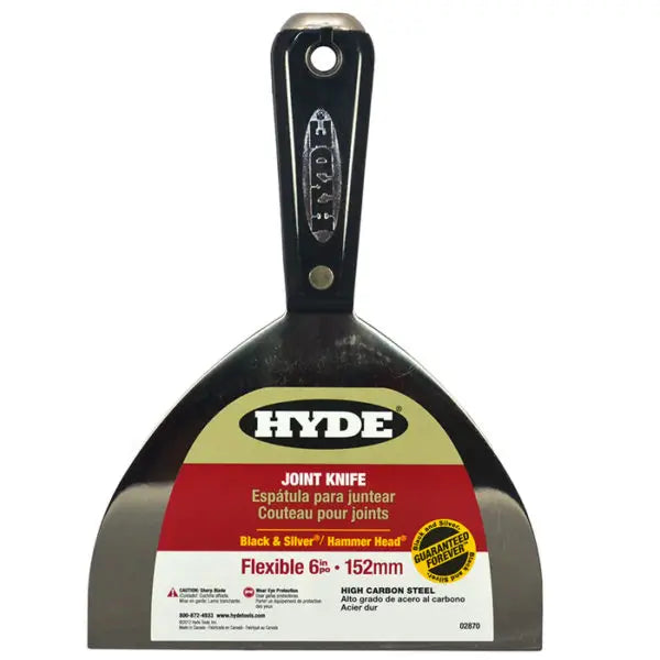 6 Hyde Tools 02870 Black & Silver High Carbon Steel Flexible Joint Knife