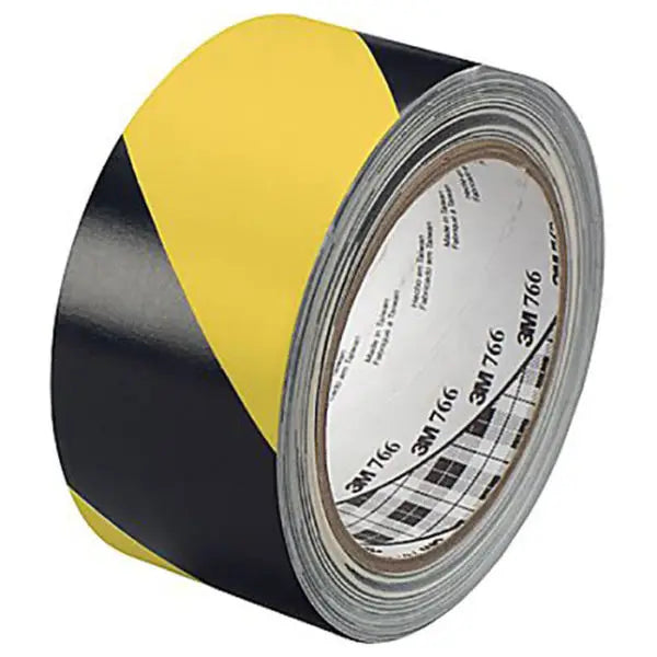 2 x 36 Yds 3M 766DC Black-Yellow Scotch Hazard Warning Tape