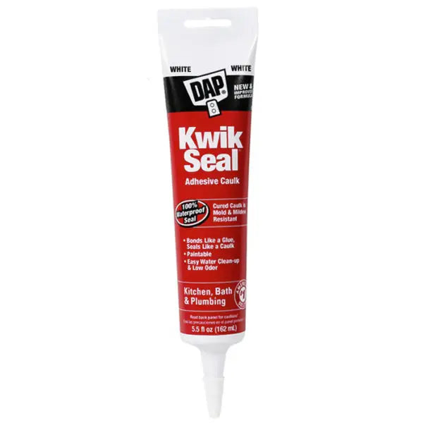 5.5 Oz Dap 18001 Bright White Kwik Seal Kitchen And Bath Adhesive Caulk