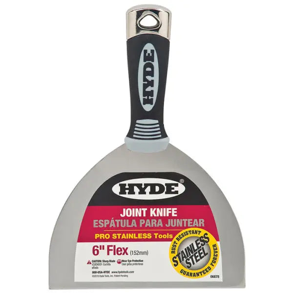 6 Hyde Tools 06878 Pro-Stainless Flexible Stainless Steel Joint Knife w- Hammer