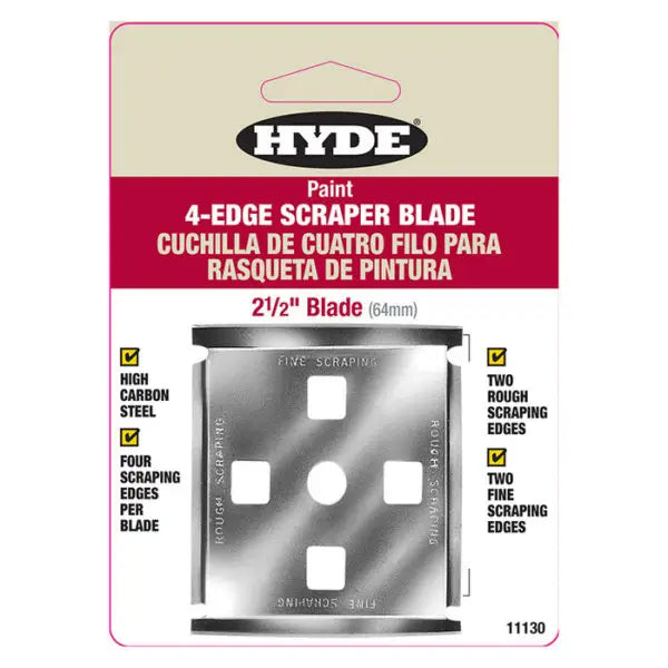 2-1-2 Hyde Tools 11130 Hyde Lifetime 4-Edge Replacement Scraper Blade