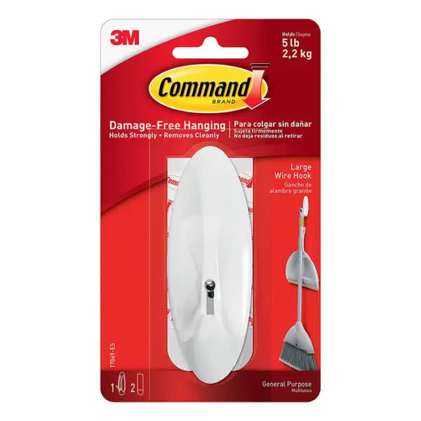 Large 3M 17069ES White Command Wire Hook