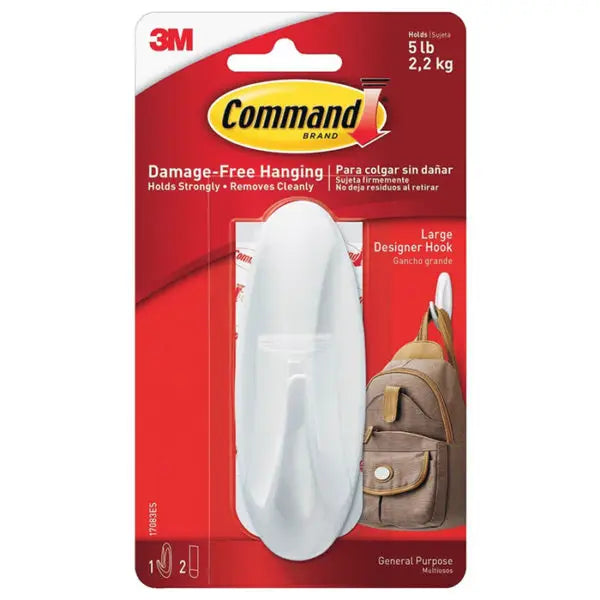 Large 3M 17083ES White Command Designer Hook