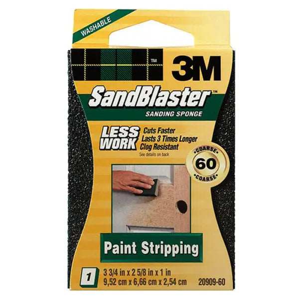 3-3-4 x 2-5-8 x 1 3M 20909-60 SandBlaster Sanding Sponge, 60-Grit