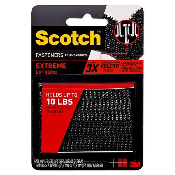 1 x 3 3M RF9731 Black Scotch Fastener Reclosable Extreme Fastener