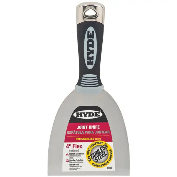 4 Hyde Tools 06578 Pro-Stainless Flexible Stainless Steel Joint Knife w- Hammer