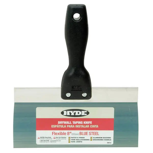 8 Hyde 09212 Value Series Blue Steel Taping Knife, Flat Back