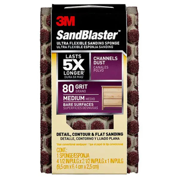 4-1-2 x 2-1-2 x 1 3M 20907-80-UFS SandBlaster Ultra Flexible 80-Grit, Medium