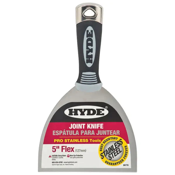 5 Hyde Tools 06778 Pro-Stainless Flexible Stainless Steel Joint Knife w- Hammer