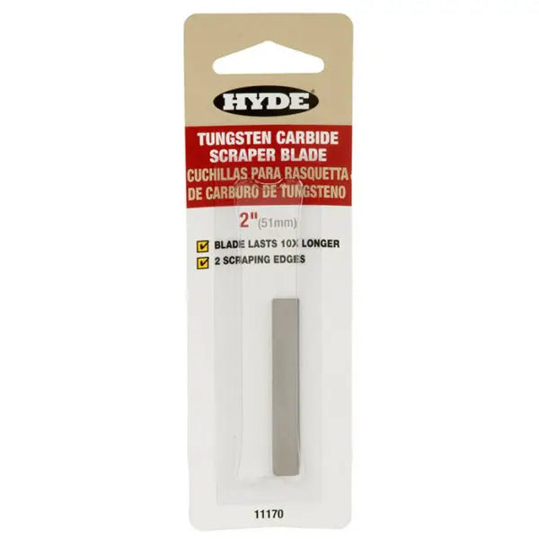 2 Hyde Tools 11170 Hyde Replacement 2-Edge Carbide Scraper Blade