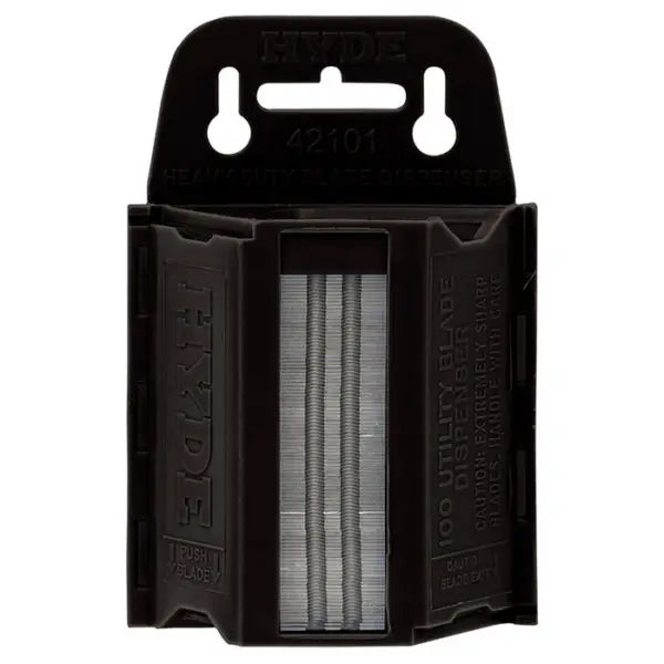 0.025 Hyde Tools 42101 Hyde Heavy Duty Utility Blade Dispenser, 100-Pack