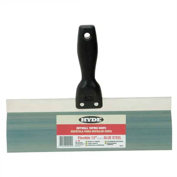 12 Hyde 09214 Value Series Blue Steel Taping Knife, Flat Back