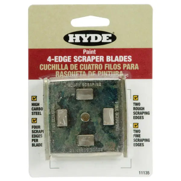 2-1-2 Hyde Tools 11135 Hyde Lifetime 4-Edge Replacement Scraper Blade, 2-Pack