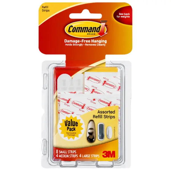 Medium 3M 17200CLR-ES Clear Command Assorted Refill Strips