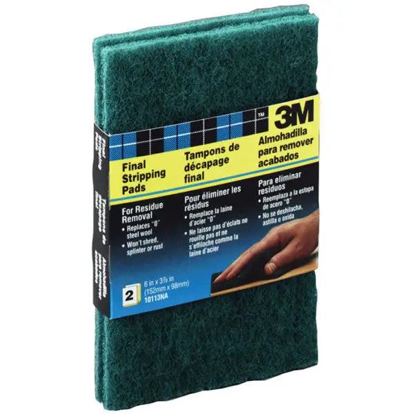 6 x 3-7-8 3M 10113 Heavy Duty Final Stripping Pads, 2-Pack