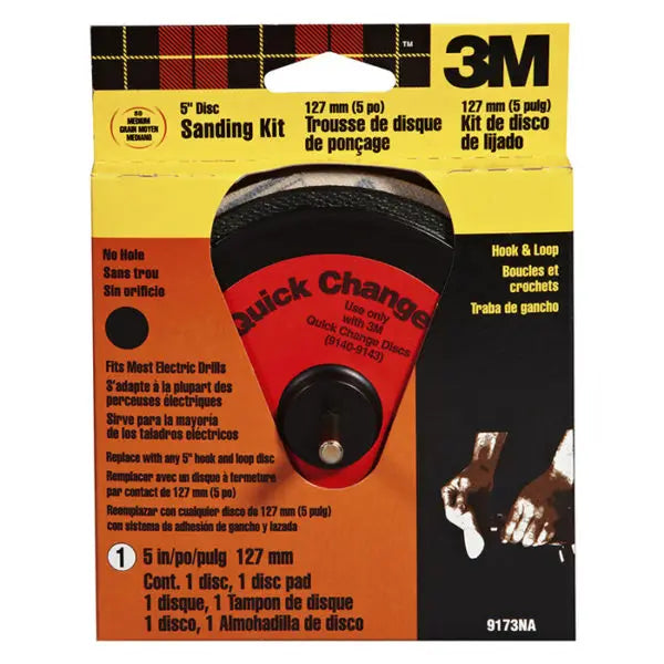 5 3M 9173 All Purpose Sanding Quick Change Disc Hook Loop No Hole 80Grit Medium