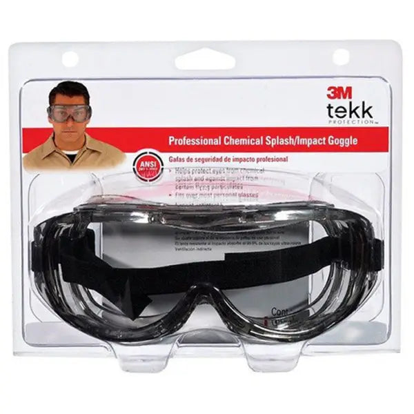 3M 91264-80025T Clear Lens Tekk Protection Professional Chemical Splash- AntiFog